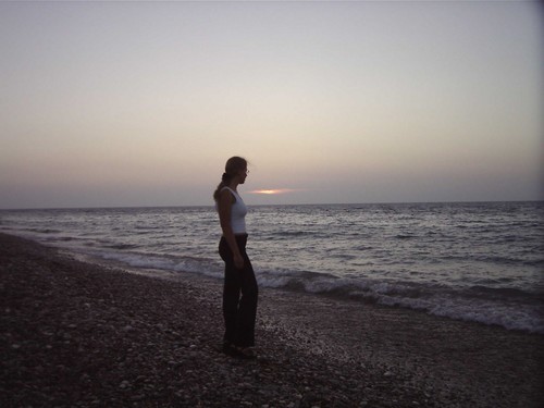 Strandspaziergang bei Sonnenuntergang